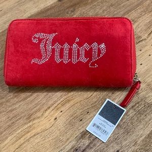 Juicy Couture Rhinestone red velvet wallet